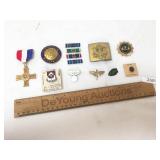 Lot of 13 Pins or Insignia, US Military and Others