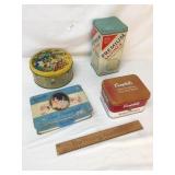 Lot of 4 Advertising Tins or Boxes