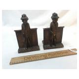 Bookends or Bookends, Figural, Man with Overcoat,