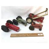 Lot of 4 Die-cast Tractor Toys, Hubley and Others,