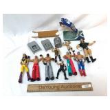 Lot of 9 Wrestling Action Figures and 1 NFL Figure