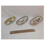 Lot of 3 Vegetable/Condiment Dishes, Antique