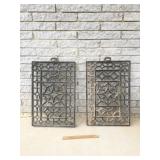 Lot of 2 Cast Iron Grates or Covers, Antique