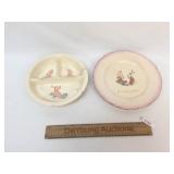 Lot of 2 Child Dishes, Juvenile Ware & Unidentifie