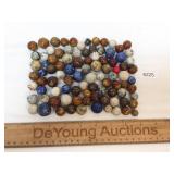 Lot of 92 Clay Marbles, Antique