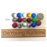Lot of 17 Marbles, Large, Antique