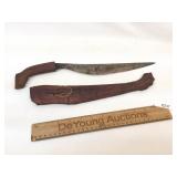 1945 WWII Filipino Bolo Knife w/ Wood Sheath