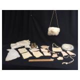 Lot of Baby Clothes & Genuine Fur Muff, Antique