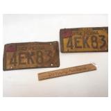 Lot of 2; 1942 Matching Pennsylvania License Plate