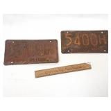 Lot of 2; 1935 Matching Pennsylvania License Plate