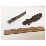 Cattaraugus Stag Knife w/ Leather Sheath