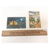 Lot of 2 Halloween Postcards, 1900