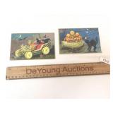 Lot of 2 Halloween Postcards, 1908, Antique