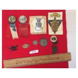 Lot of 9; Pins, Badges, Etc. Firefighters, R.O.T.C