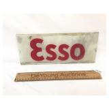 Glass ESSO Gas Advertising Sign, Vintage