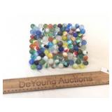 Lot of 100 Glass Marbles, Vintage or Antique