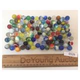 Lot of 100 Glass Marbles, Vintage or Antique