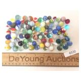 Lot of 89 Glass Marbles, Vintage or Antique