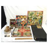 Lot of 5 Board Games & Toys, Vintage or Antique