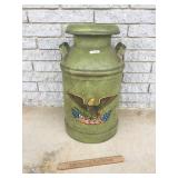 Painted Milk Can, Vintage or Antique