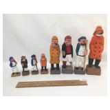 Lot of 8 Carved Wood Nautical Figures