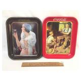 Lot of 2 Coca-Cola Serving Trays, Reproduction