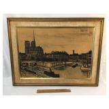 Embellished Print by Bernard Buffet La Cite, Vinta