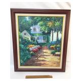 Original Oil on Canvas Art Painting, House w/ Flow