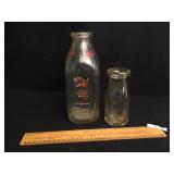 Lot of 2 Dairy Milk Bottles, Vintage or Antique