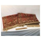 Lot of 2 Persian Style Throw Rugs, Vintage or Anti