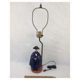 French Man Ceramic Electric Lamp, Vintage
