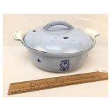 Cast Iron Painted Enamel Dutch Oven by DRU, Vintag