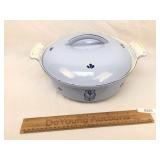 Cast Iron Painted Enamel Dutch Oven by DRU, Vintag