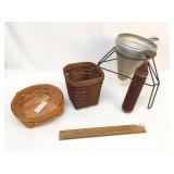 Lot of 4; VIKO Colander Sieve and 2 Longaberger Ba