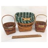 Lot of 3 Longaberger Baskets, 1989 Inaugural, 1986