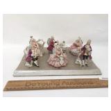 Dresden Lace Ribbon Porcelain Figurines, 18th C. V