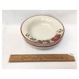 Lot of 4 Longaberger Christmas Soup Plates Dishes