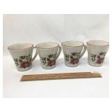 Lot of 4 Longaberger Christmas Mugs Cups