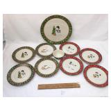 Lot of 10 Longaberger Christmas Dishes