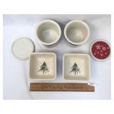 Lot of 6 Longaberger Christmas Dishes