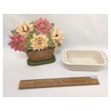 Lot of 2 Longaberger; Sunflower Doorstop and Small