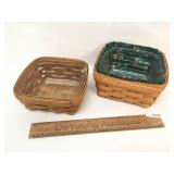 Lot of 2 Longaberger Berry Baskets, Small and Medi