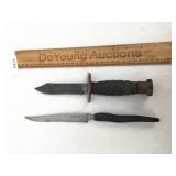 Lot of 2 Knives; Early Vietnam Era US Military Fie