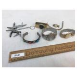 Lot of 7; Watches, Mexico Sterling Silver Bracelet