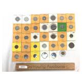 Lot of 34 Foreign Coins, Vintage and Antique