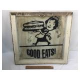 Good Eats! Restaurant Window Pane Advertising Sign