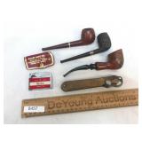 Lot of 6 Items; Pipes, Winston Lighter, 1921 Victo