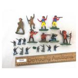 Lot of 18 Cast Metal Toy Figures, Vintage or Antiq