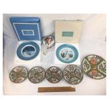 Lot of 10 Items, China Plates, Crystal Knife and M