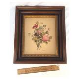 Print, Floral Still Life in Deep Walnut Frame, Ant